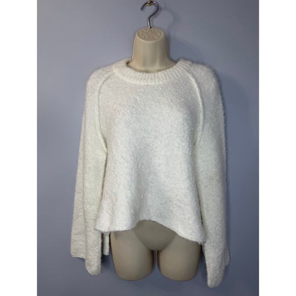 Free People BFF Cocoon Solid Crew Sweater Ivory Relax Women's S - Picture 3 of 11
